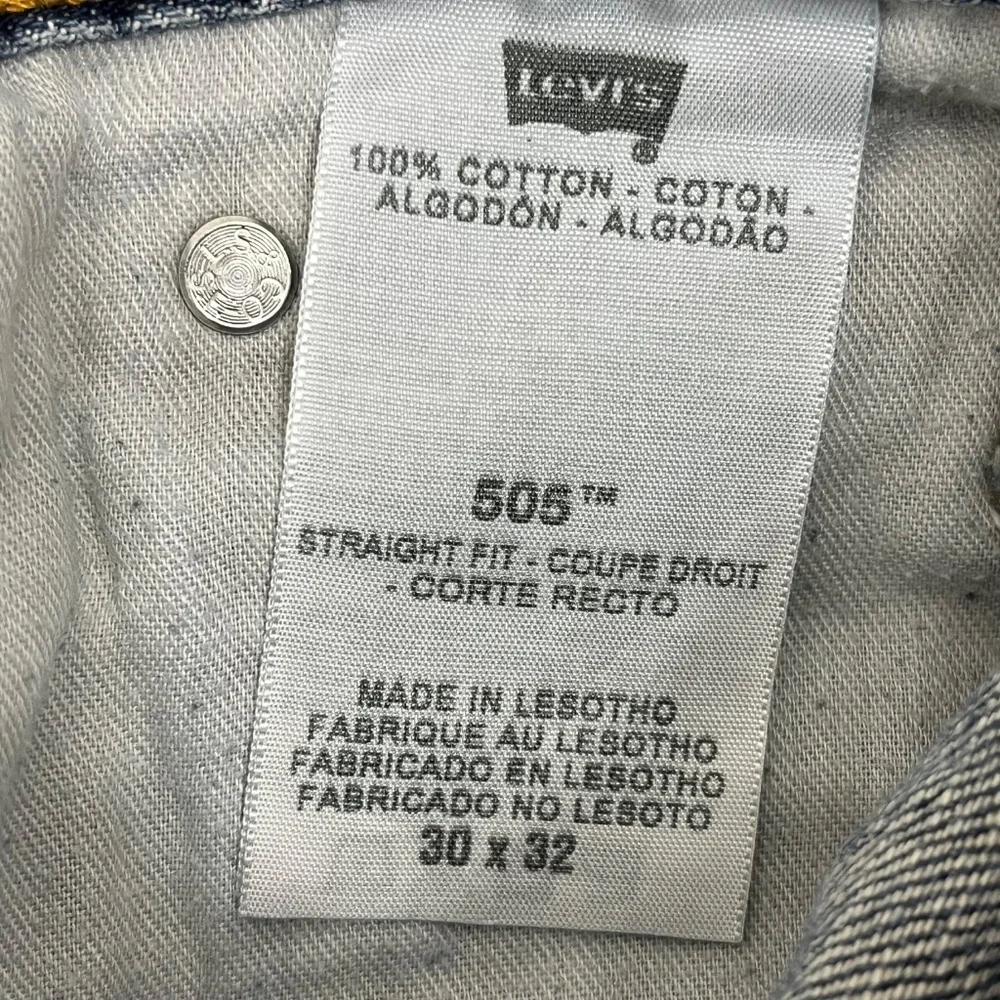 Levi's 505 Mens Size 30X32 Straight Fit Jeans Blue‎ Denim Pockets Retro Inspired